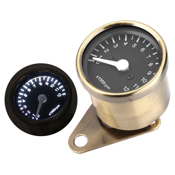 Motorcycle LED Tachometer Speedometer 12V Universal Autocycle Accessories (Brass) 0.6