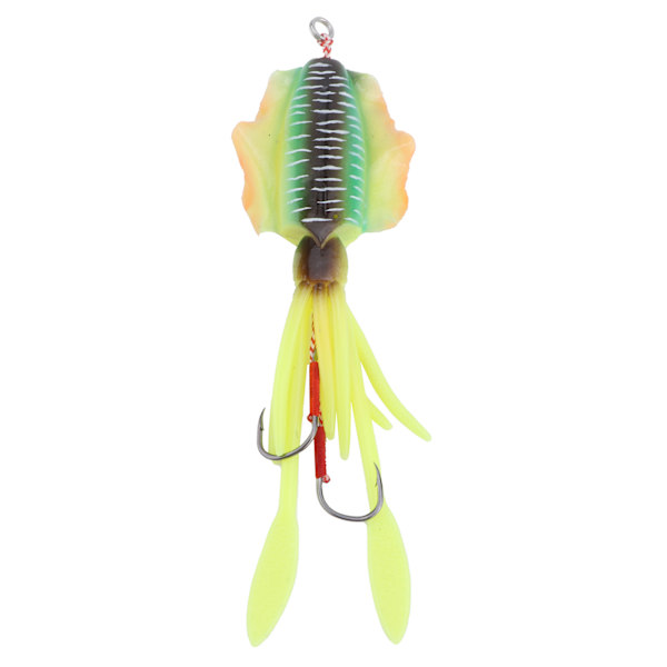 Fiskeri UV Blæksprutte Blød Lokke Luminous Octopus Wobbler Agns Blæksprutte Fiskeri Simulation Lokke Gul Grøn