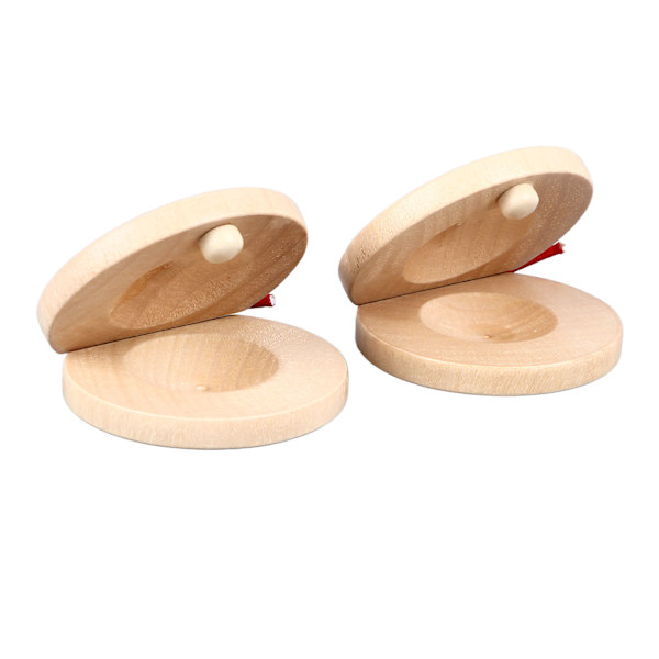 2 st Trä Finger Castanet Slagverksinstrument Finger Castanet för Barn Tidig Utbildning