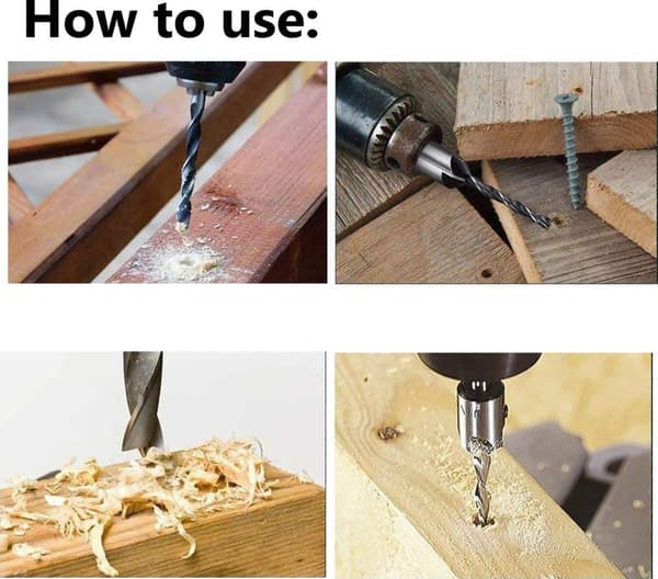 23-piece Woodworking Kit: Countersinks (1/4\" Hex Shank, 90° Angle), Three-Point Countersinks with L-Wrench, Plug Cutter.