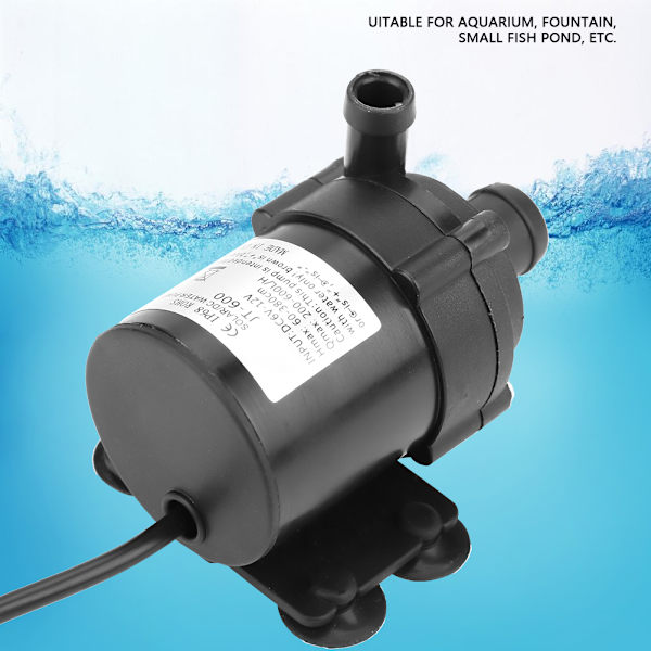 Mini DC børsteløs vannpumpe for liten fiskedam 12V -40℃ ~100℃