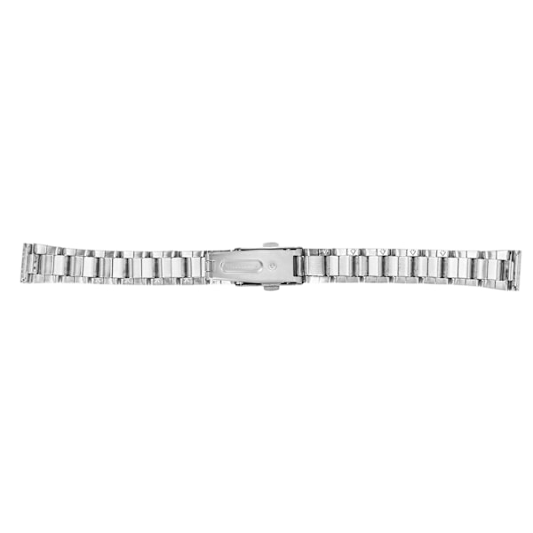 Metallinen kellonranneke pikakiinnityksellä, avattava lukko, kaksoispainike, ruostumaton teräs, kellon ranneke miehille ja naisille, hopea 20mm/0.79in