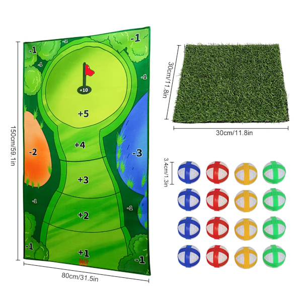 Avslappet golfspillsett med 0,8x1,5M slagmatte