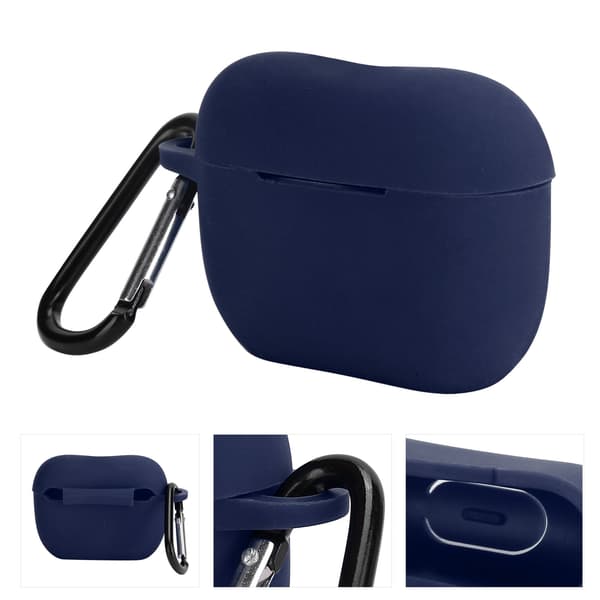 Silikonfodral Skyddskåpa för IOS Earbuds Pro/III Bluetooth Headset Laddningsfodral Midnattsblå