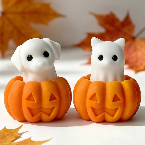 Halloweens silikoneform sæt til lysfremstilling græskar spøgelser designs inkluderet græskar djævel pumpkin devil
