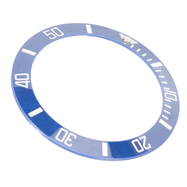 40mm Diameter Klocka Bezel Insats Ring Tydlig Skala Självlysande Keramisk Ersättningsbezel Insats Vit Karaktär Blå Baksida