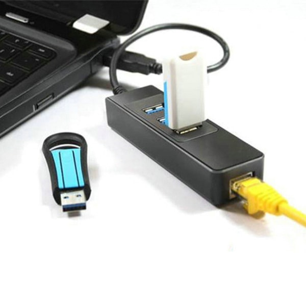 DM HE27 RTL8153 USB 3.0 Ethernet-konverteradapter med 3-porters 3.0 HUB til RJ45 Drive Free