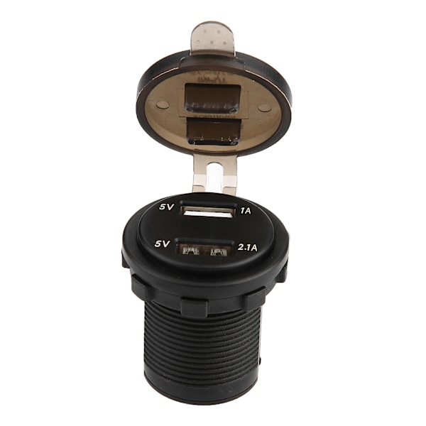3.1A Dobbel USB Bil Lader Strømadapter med Voltmeter DC 12V (Blå)
