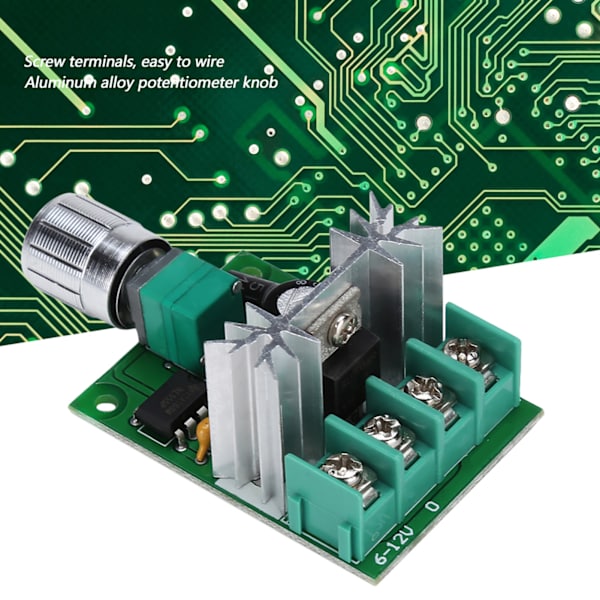 6V-12V 6A PWM DC Motorvarvtalsregulator Högeffekts Steglös Variabel Hastighetsbrytare
