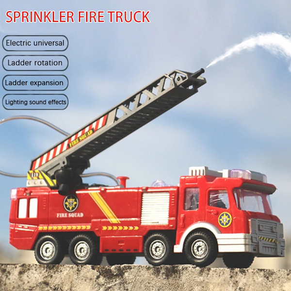 Water Spray Truck Fire Engine Educational Toys Nontoxic with Sound and Light Simulation Electric Fire Truck