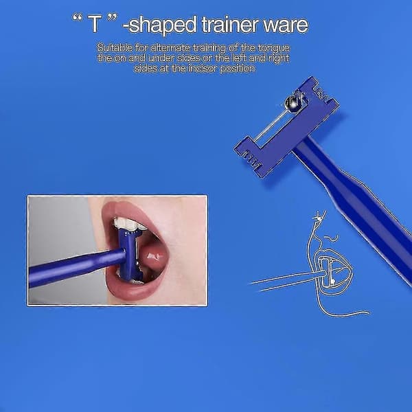 Tongue Tip Lateralization and Elevation Training Tool for Kids, Tongue Tip Exercise, Oral Muscle Training, Autism, Speech Therapy (Blue, 1 Set)