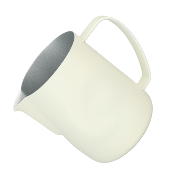 Coffee Latte Art Kander Bevel Design 450ml Rustfri Stål Mælkeskumningskande til Kaffe Mælk Hvid