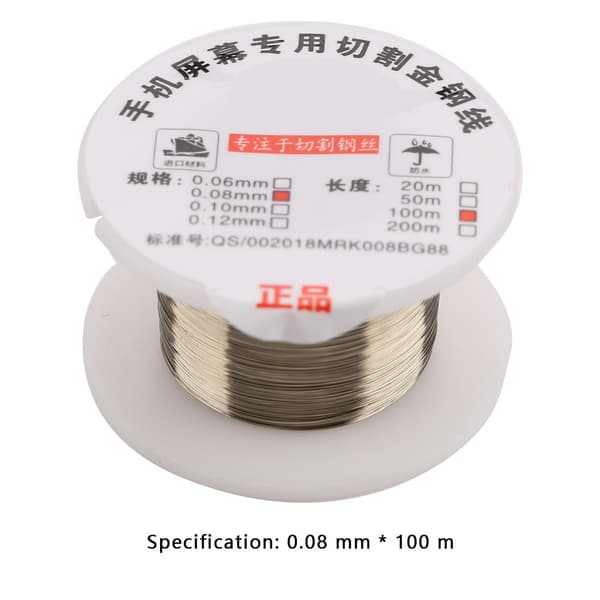 100m Molybden Skjæretråd for LCD-skjerm Separator Reparasjon (0.08mm*100m)