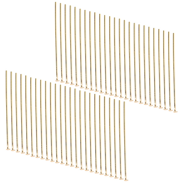 50 stk. fladhovednåle i rustfrit stål DIY Håndværk Perle Smykker Vedhæng Fremstilling Dele Tilbehør Guld 35 mm / 1,38 tommer