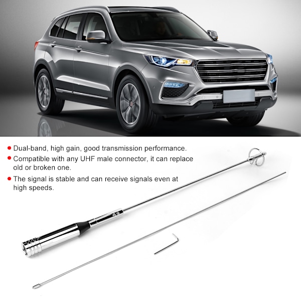 NL-770RL UHF Hankontakt Bilmobil Dualbandantenn för Walkie-Talkie Tvåvägsradio
