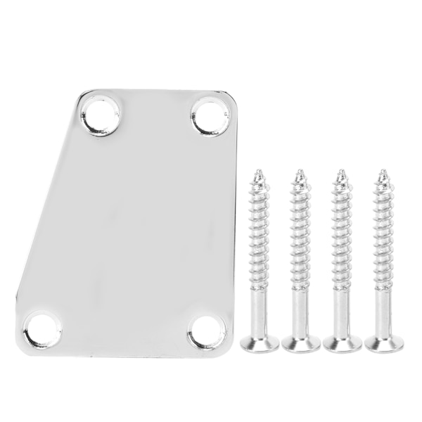 Gitar Halsplate 4‑Hulls Trapesformet Jern Reservedeler med 4 Skruer for Jazz Bass