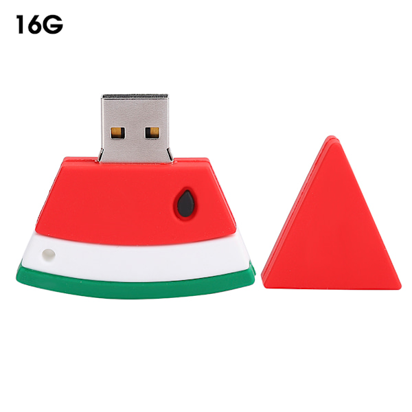 Tecknad U Disk PVC Liten USB Vattenmelon Mönster Flash Minne Söt Minnessticka 16G