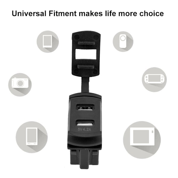 12-24V 5V Dual USB -laturipistorikka volttimittarilla ja LED-näytöllä moottoripyörälle, älypuhelimelle ja tabletille