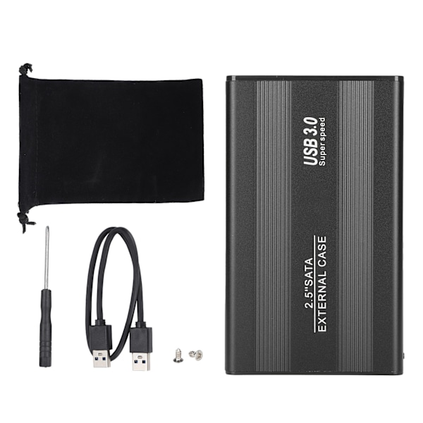HDD Kabinett Plug Play 3TB USB3.0 SSD Harddisk Boks for Laptoper/OS X Ekstern Datalagring Svart