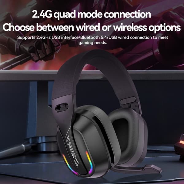 2.4G Trådlöst Bluetooth Over-Ear Gaming Headset med Mikrofon