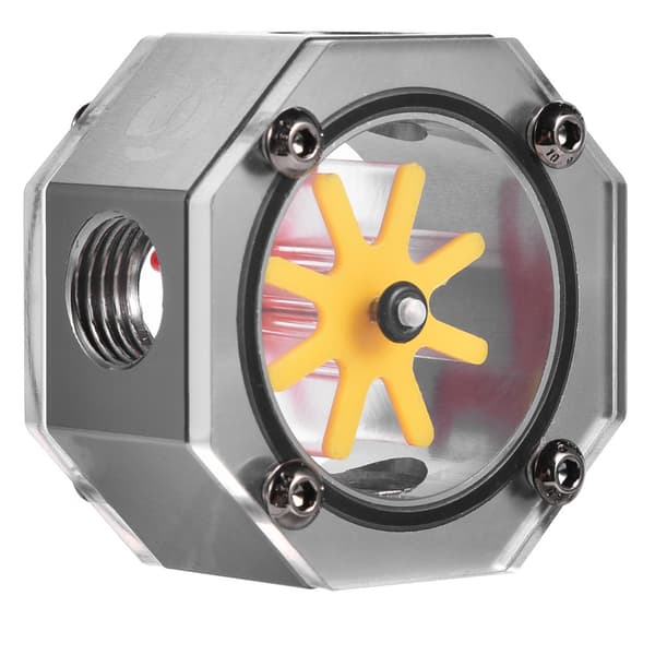 Aluminiumlegering G1/4 Gevind Vandkøling Flow Meter Indikator til PC Vandkølingssystem Grå