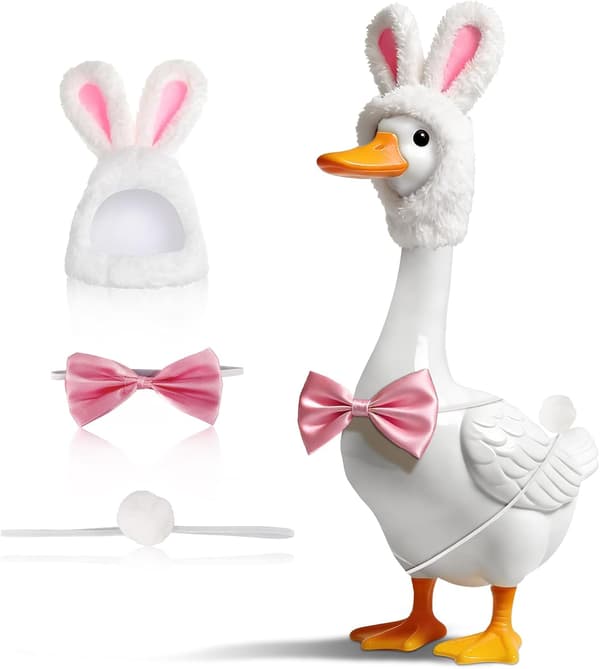 White Goose Costume - White Hat, Bowtie, and Pom-Pom Set