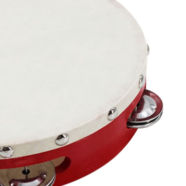 8-inch Adjustable Comfortable Grip Handheld Tambourine Drum Kids Musical Educational Instrument