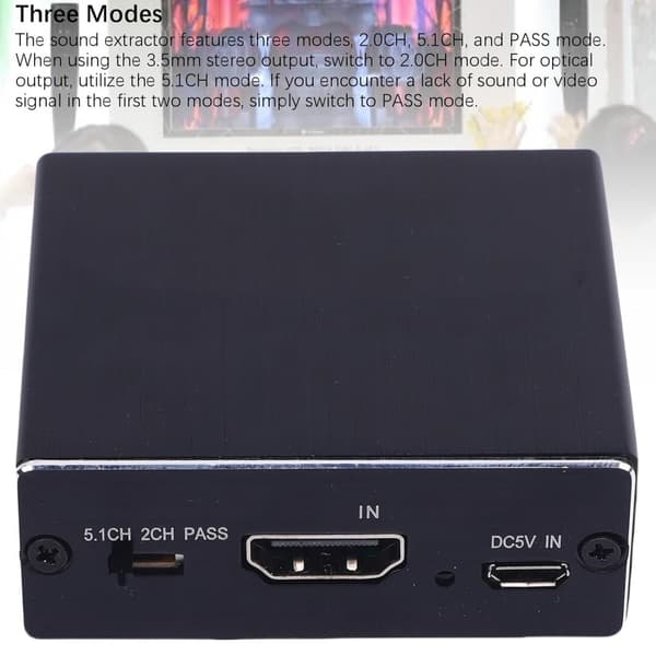 HDMI Audio Extractor, 4K 30Hz HDMI Audio Splitter til Optisk 3.5mm, Stereo Adapter