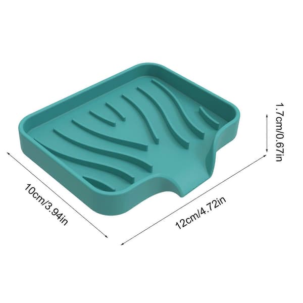 Silicone Soap Dish Self-Draining Rectangular Soap Holder Bathroom Soap Tray for Kitchen Hotel Home Soap Soap Pad Container White White
