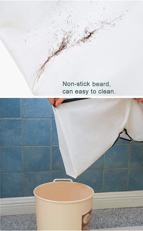 Beard Apron 2-pack - Black and White Shaving Apron with Nylon Suction Cup, Waterproof Barber Cape for Men