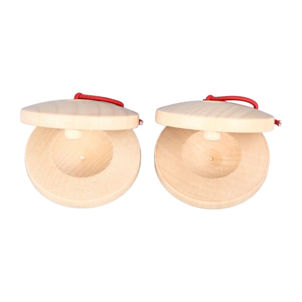 2 st Trä Finger Castanet Slagverksinstrument Finger Castanet för Barn Tidig Utbildning