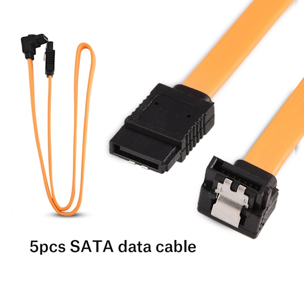5kpl Serial ATA SATA HDD Kiintolevyn Datakaapeli Johto Suora Oikea Kulma 45cm/17.7tuumaa