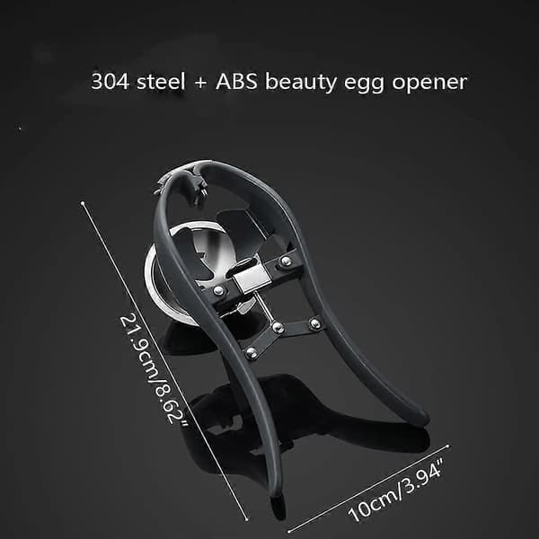 Egg Cracker i rustfritt stål - Automatisk eggknekker - Enkel eggeskallkutter i rustfritt stål - Kreativ eggeskiller (svart 21,9*10 cm)