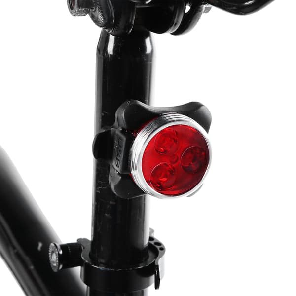 650mA USB Rechargeable LED Bicycle Front Tail Safety Warning Light (Red White Set) 0.2