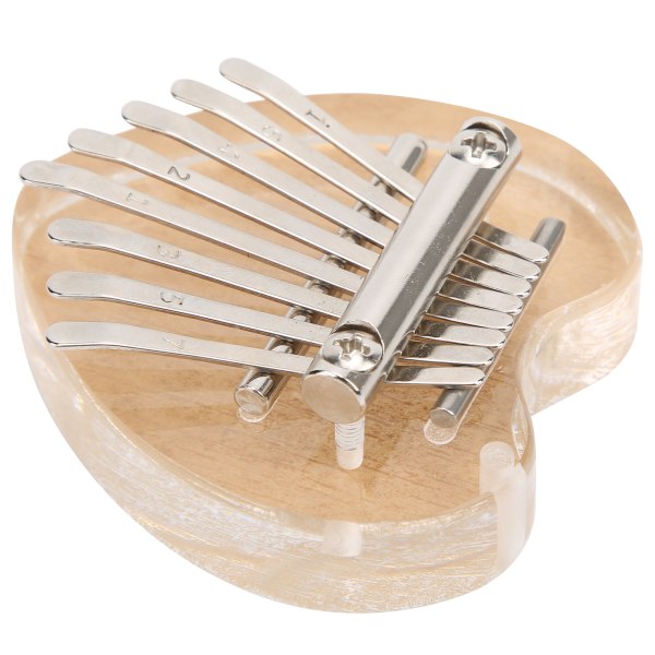 Kalimba 8 Tangenter Mini Finger Tommelfingerklaver Krystal Fødselsdag Julegaver til Børn Voksne Begyndere Hjerteform