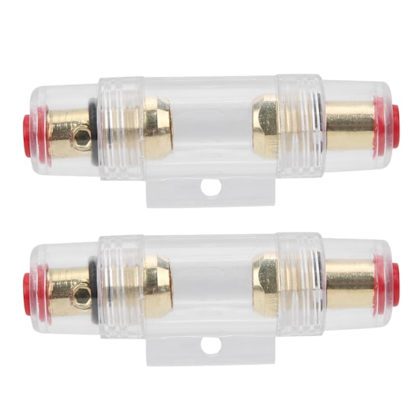 2 stk Bil Audio AGU Sikringsholder med 60A 80A Sikringer Sikringsholder for 4 6 8 Gauge Wire 12‑24V