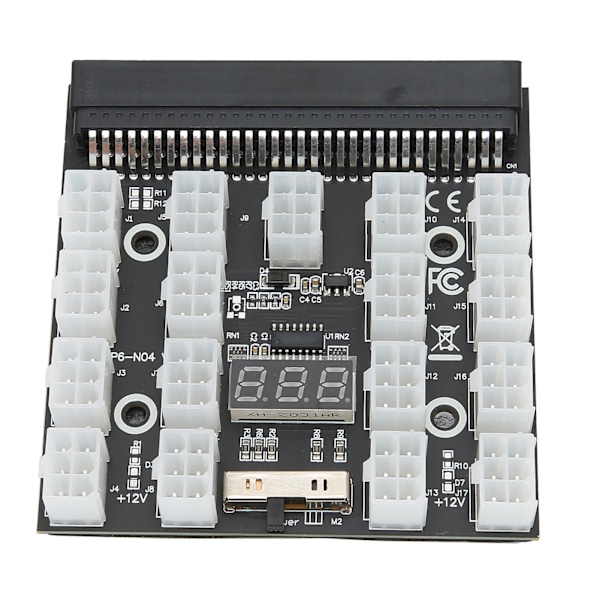 Strømforsyningskortadapter 17 Position Distributionskonverter Breakout PCB-modul 12V Sort