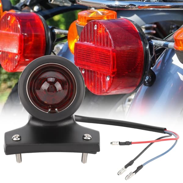 Universal Motorcykel Plade Retro Baglygte Bremslys Lampe Sort SLJ-W042B