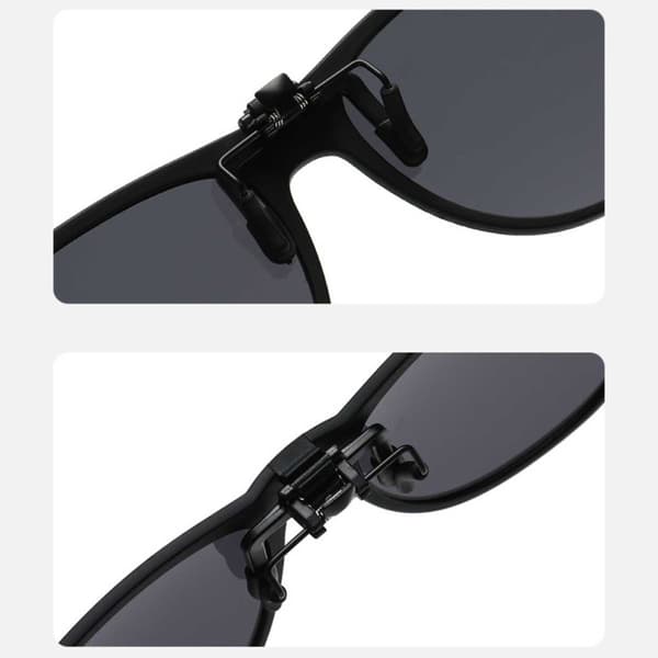 Polariserede Wayfarer Clip On Solbriller Flip Up Sorte