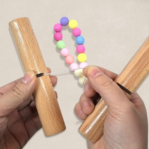 Bracelet Knotting Tool Kit: 2-Piece Wooden Craft Tool Set