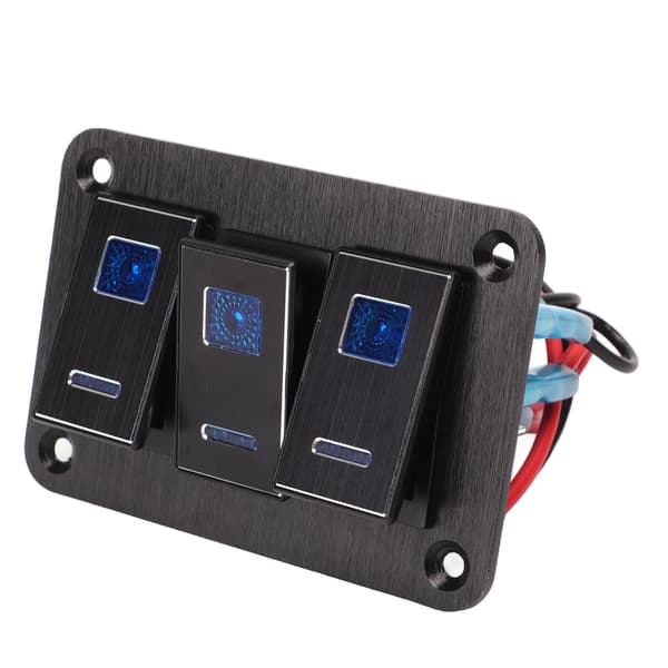 3-Gang Vandtæt Toggle Switch Panel DC12V til 24V 30A 5PIN Blå LED Lys Fleksible PC Spænder til RV Bil Yacht