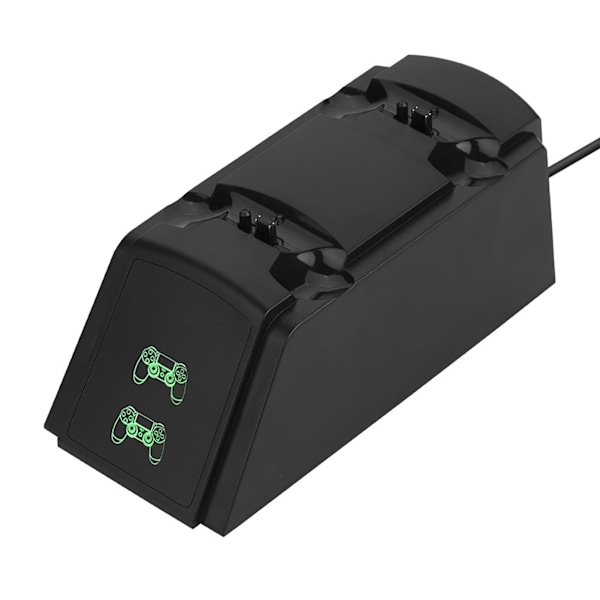 2 in 1 USB Kaksoislataustelakka Latausasema PS4-ohjaimelle LED-valolla