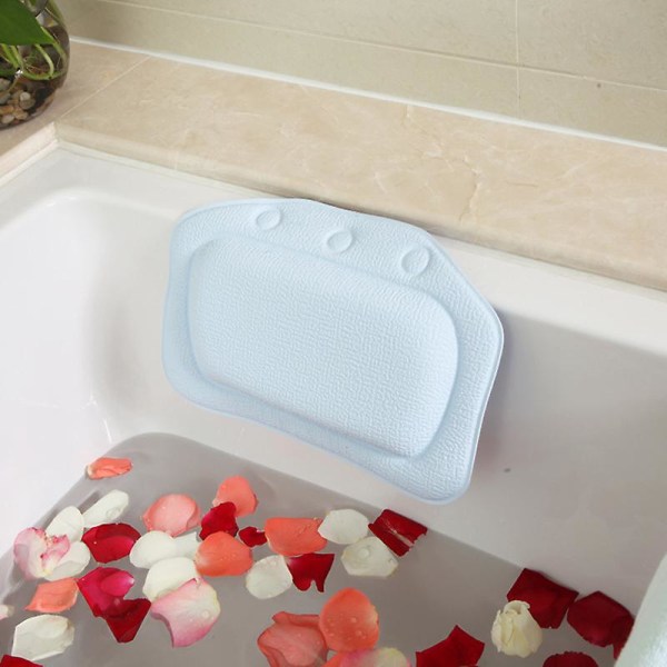 Home Spa Deluxe badepude med sugekop - Vandtæt skumhovedstøttepude til nakke- og skulderstøtte - Slap af i komfort under badet