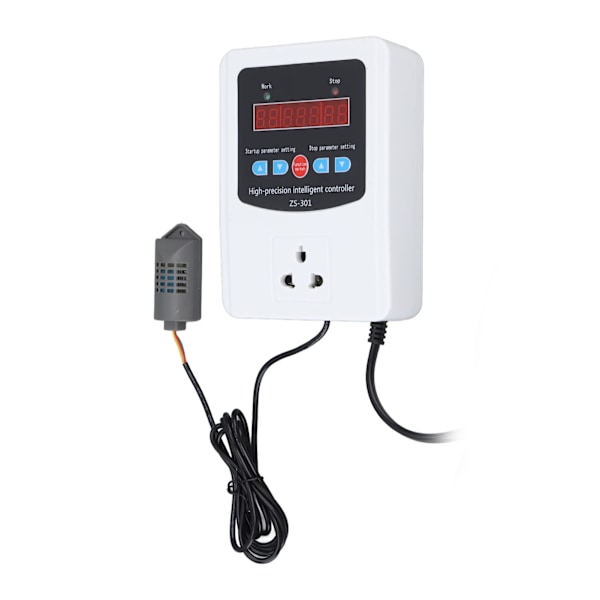 1500W Digital Luftfuktighetskontroller LCD-Display Fuktighetsregulator Plast Timing Luftfuktighetskontroller för Hem Gård Växthus EU Standard 220V
