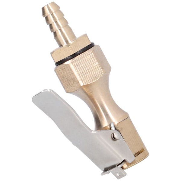 Messing Dekk-inflator Låsing på Chuck Luftkompressor Pump Adapter med 6,5 mm Barb-kontakt