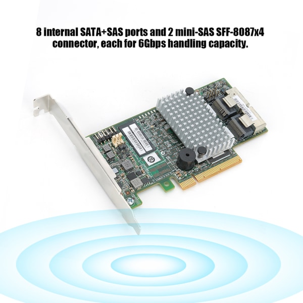 LSI 9267‑8i 2208 Huvudkontroll Disk RAID Kontrollerkort PCIEx8 6GBps 512M RAID 0 1 (S)