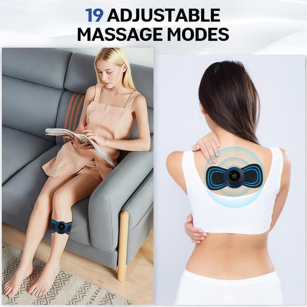 Wireless TENS Pain Relief Device - 8 Modes, 19 Intensity Levels, 3 Reusable Electrode Pads, LCD Display | Portable Unit for Back, Neck, Shoulder