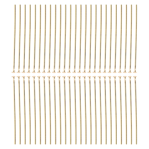 50 stk. fladhovednåle i rustfrit stål DIY Håndværk Perle Smykker Vedhæng Fremstilling Dele Tilbehør Guld 35 mm / 1,38 tommer