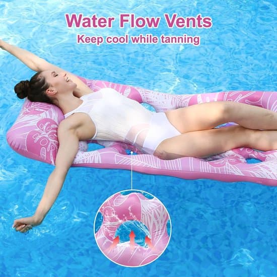 Swimming Ring - Pool Float - Inflatable Pool Mattress - Heart-shaped Float - Pink - 180 x 90 cm - For Summer and Water Play