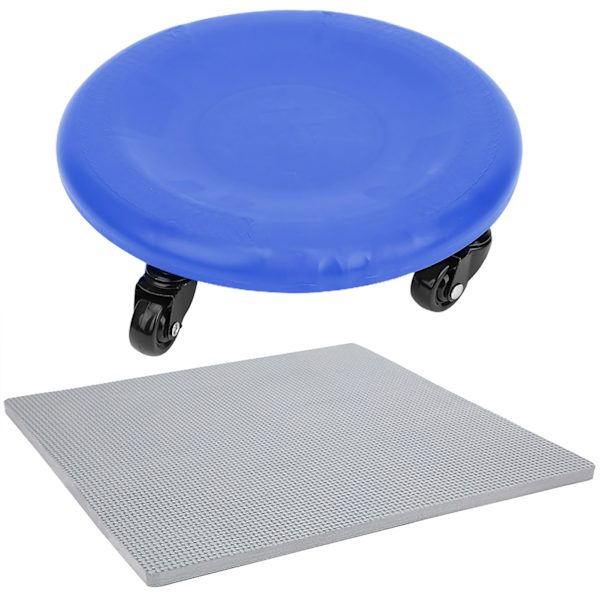 Magemuskeltrener 4 Hjul Plate Slide Disc Treningsutstyr Hjemme Universal Hjulblå
